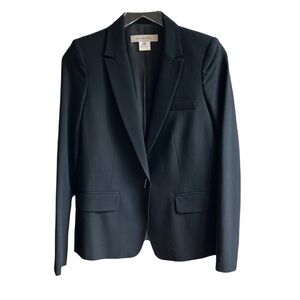 Gerard Darel Black Suit Jacket Size 36 Wool Blazer Gold Hardware Office Academia